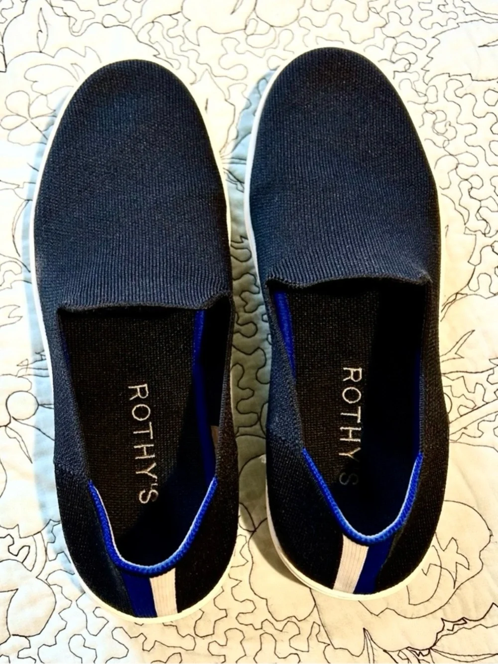 💥ROTHY’S The Original Slip On Sneaker Navy Knit Eco Friendly Women’s Sz 10💛